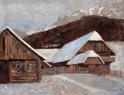 Otto Barth Farmhouse in winter oil painting reproduction
